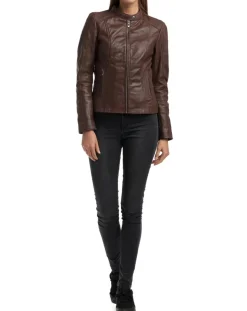 Veste en Cuir Angelina marron