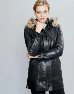 Veste en Cuir Annie noire