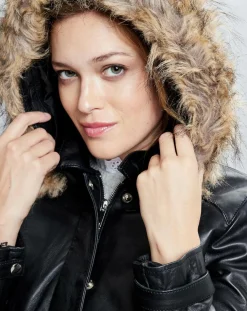 Veste en Cuir Annie noire