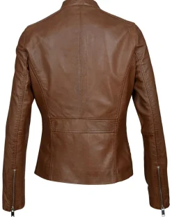 Veste en Cuir Appoline cognac