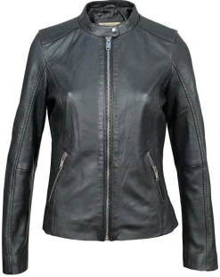 Veste en Cuir Appoline noire
