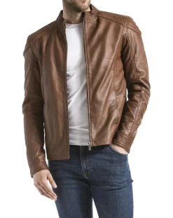 Veste en Cuir Ardesco cognac