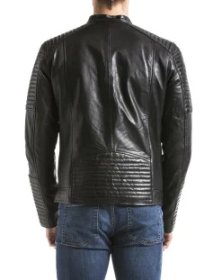 Veste en Cuir Atur noire