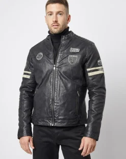 Veste en Cuir Bakary noire