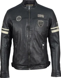 Veste en Cuir Bakary noire