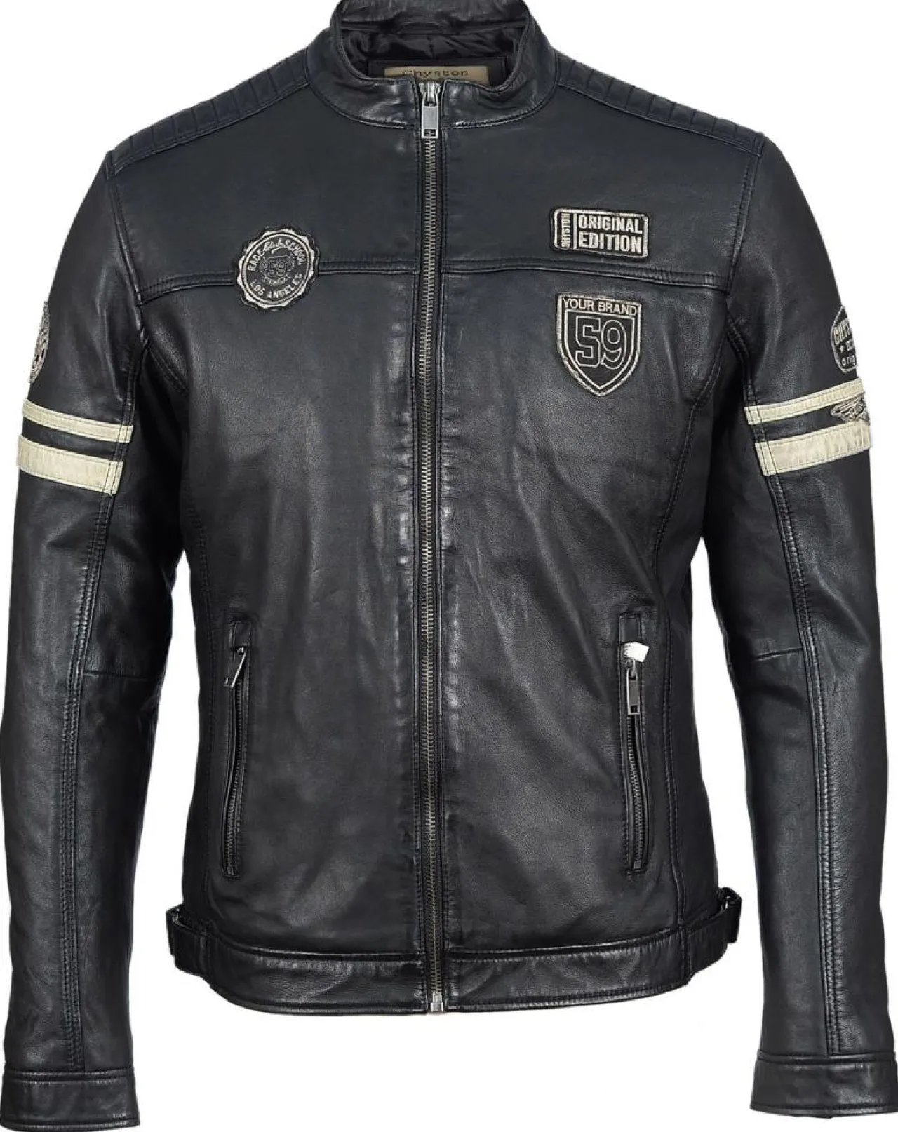 Veste en Cuir Bakary noire