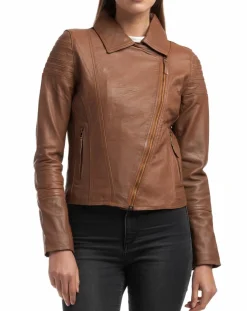 Veste en Cuir Barbara cognac