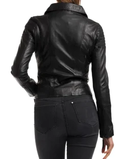 Veste en Cuir Barbara noire