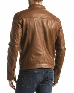 Veste en Cuir Bayon cognac