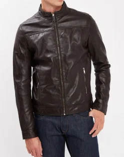 Veste en Cuir Bayon marron