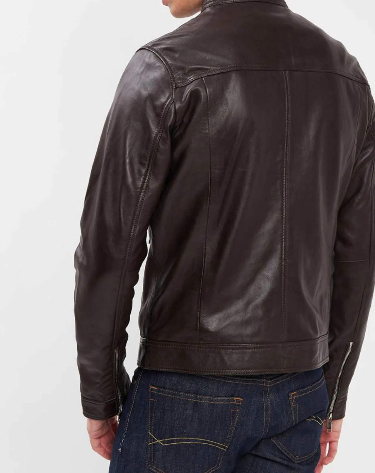 Veste en Cuir Bayon marron