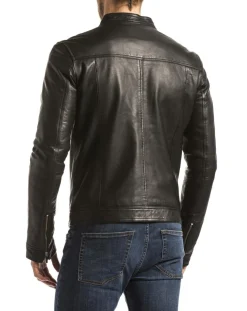 Veste en Cuir Bayon noire