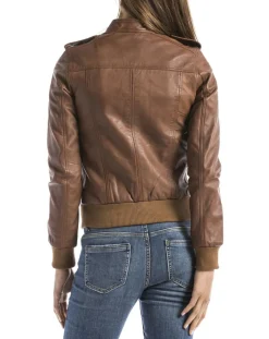 Veste en Cuir Belaya cognac