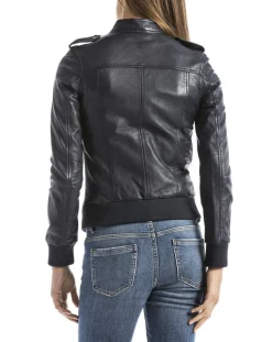 Veste en Cuir Belaya marine