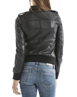 Veste en Cuir Belaya noire