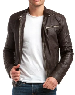 Veste en Cuir Ben marron