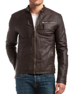 Veste en Cuir Ben marron