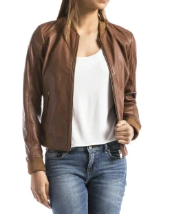 Veste en Cuir Benoue cognac