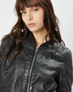 Veste en Cuir Benoue noire