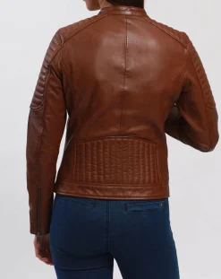 Veste en Cuir Betty cognac