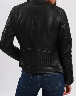 Veste en Cuir Betty noire
