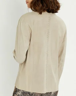 Veste en Cuir Birdy sable