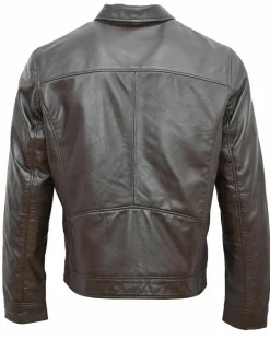 Veste en Cuir Bittum marron