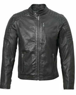 Veste en Cuir Blagnac noire