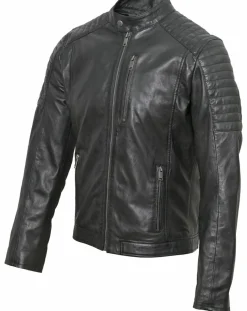 Veste en Cuir Blagnac noire