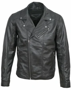 Veste en Cuir Brazza noire