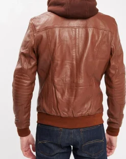 Veste en Cuir Brezon cognac