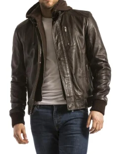 Veste en Cuir Brezon marron