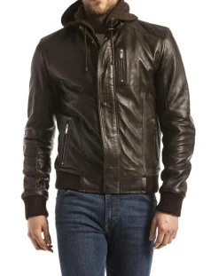 Veste en Cuir Brezon marron