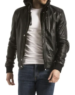 Veste en Cuir Brezon noire