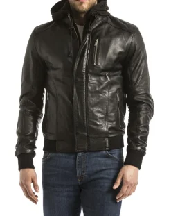 Veste en Cuir Brezon noire