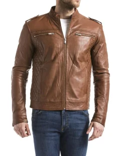 Veste en Cuir Brisbane cognac