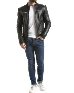 Veste en Cuir Brisbane noire