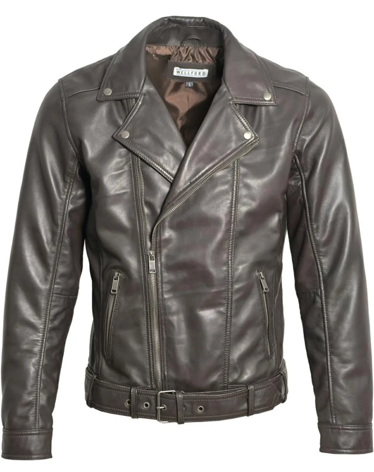 Veste en Cuir Buenos marron