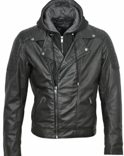 Veste en Cuir Bull noire