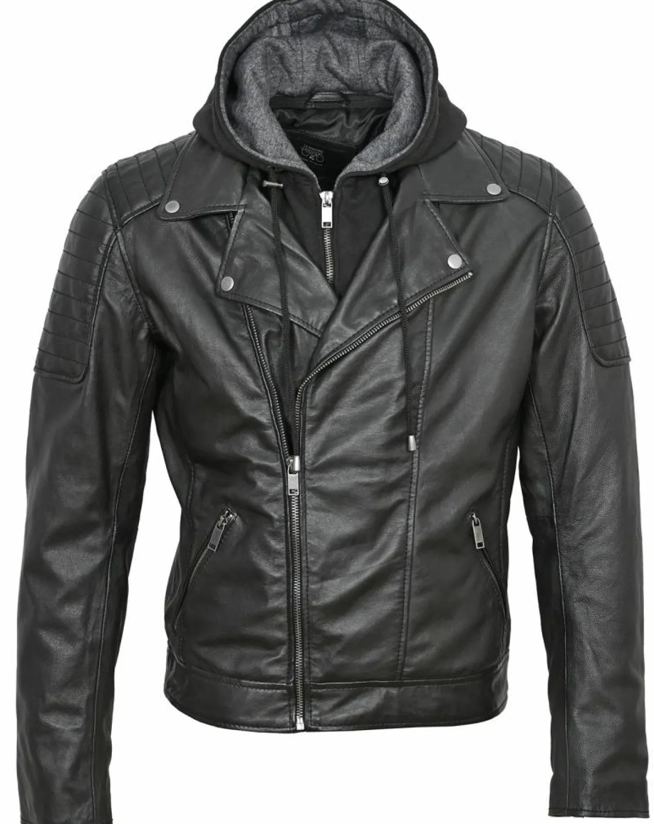 Veste en Cuir Bull noire