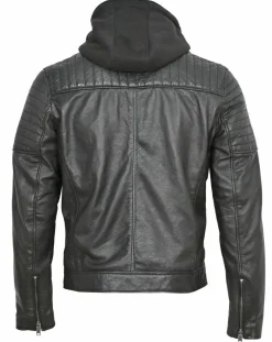 Veste en Cuir Bull noire