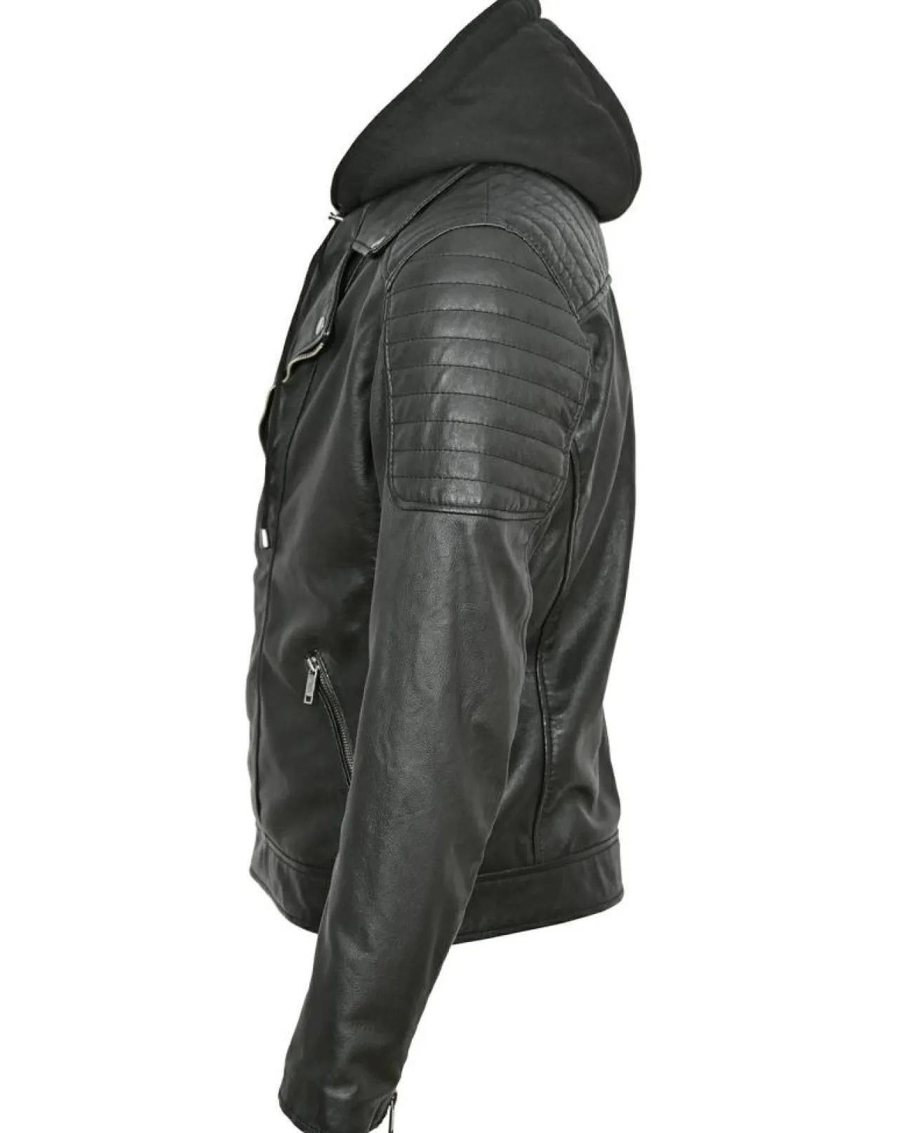 Veste en Cuir Bull noire