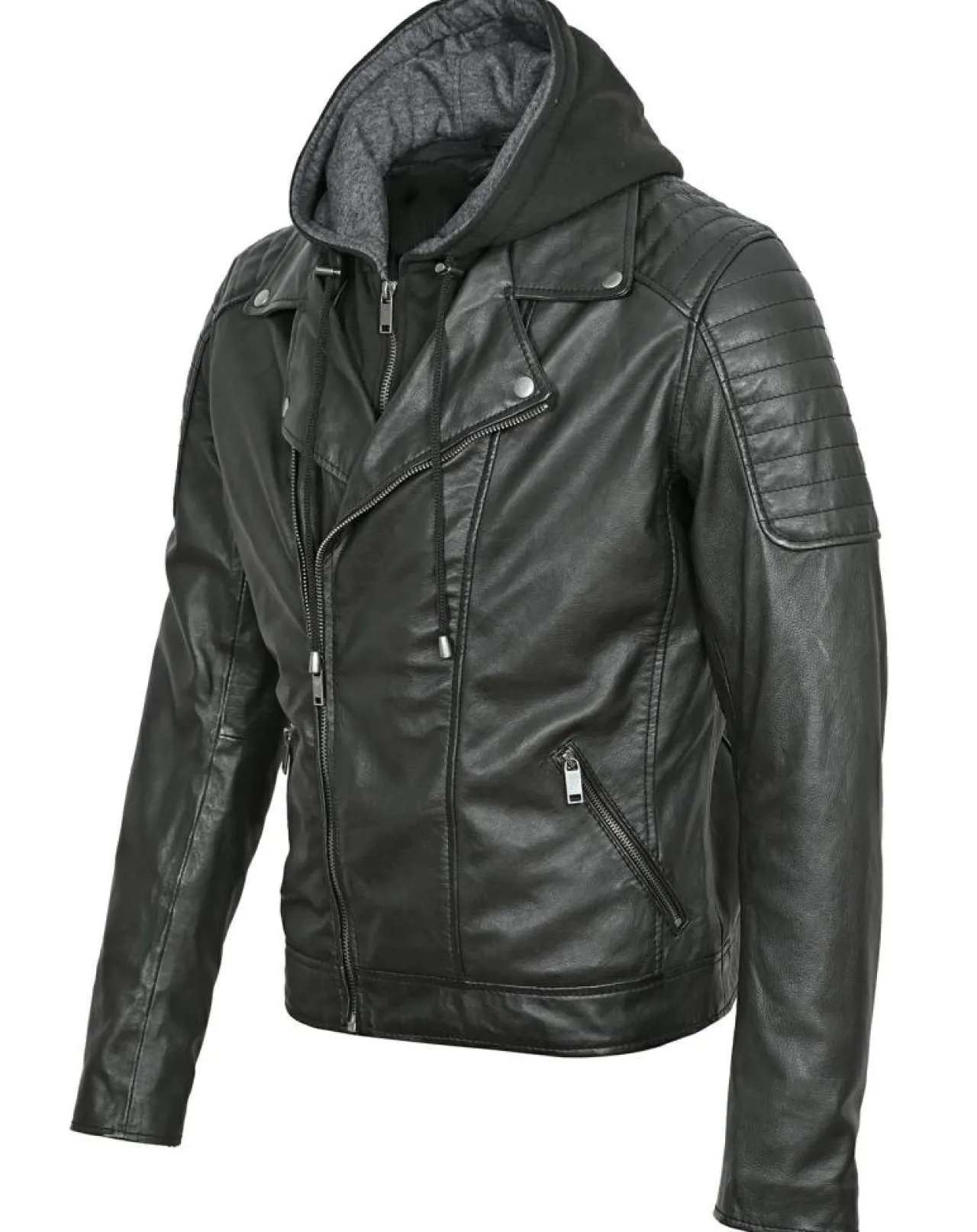 Veste en Cuir Bull noire