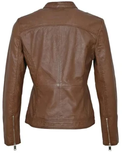 Veste en Cuir Calissy cognac