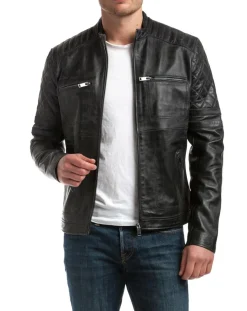 Veste en Cuir Cameron noire