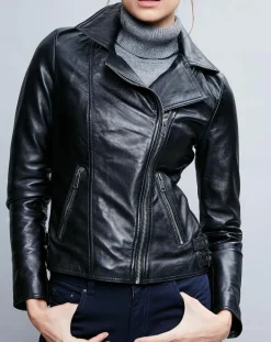 Veste en Cuir Carla noire