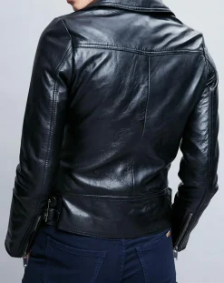 Veste en Cuir Carla noire