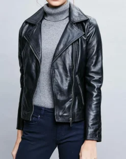 Veste en Cuir Carla noire