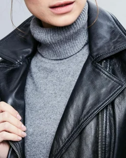 Veste en Cuir Carla noire