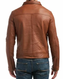 Veste en Cuir Carlo cognac